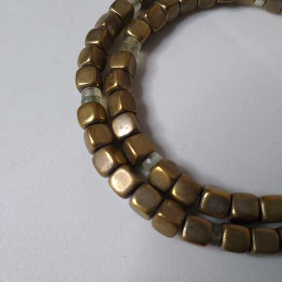 Vintage Square Metal Bead Expanding Bracelet - Picture 6 of 13